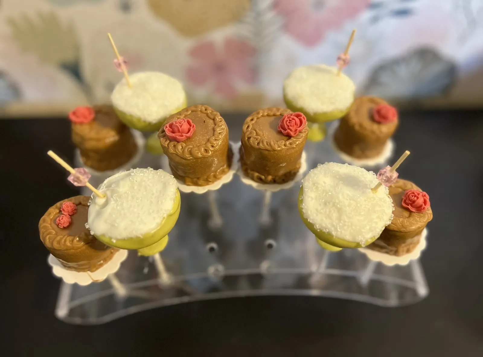 Mini cakes on a stand