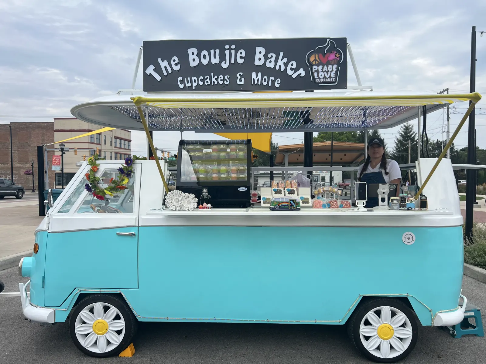 The van serving at an event