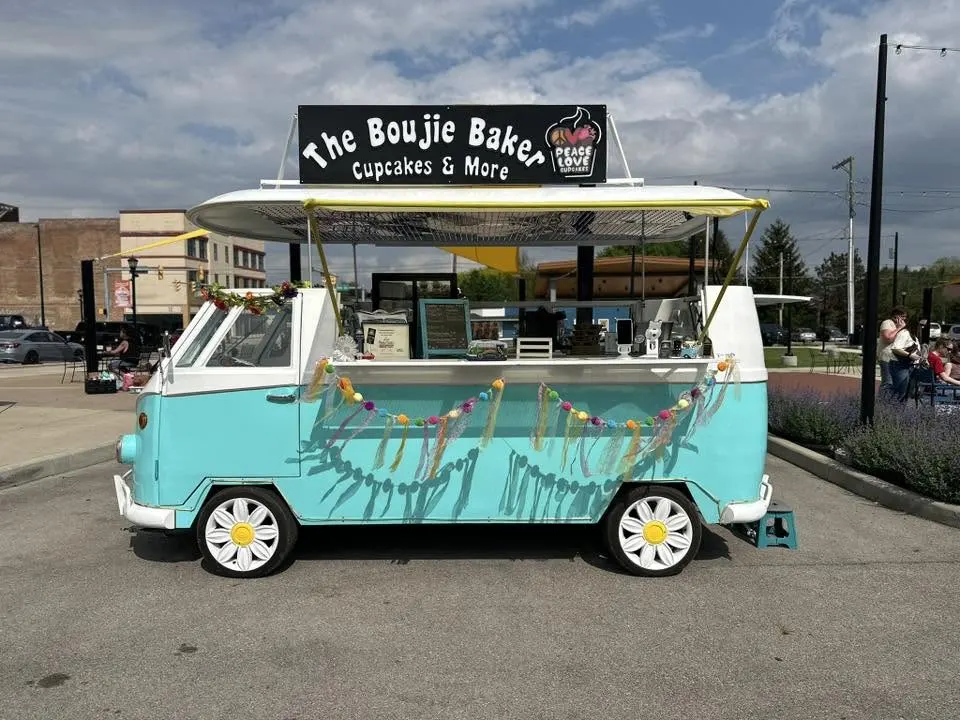 The Boujie Baker van set up at an event